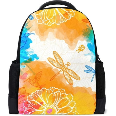 Casual School Backpack Dragonflies Print Laptop Rucksack Multi-Functional Daypack Book Satchel Casual School Backpack Dragonflies Print Laptop Rucksack Multi-Functional Daypack Book Satchel